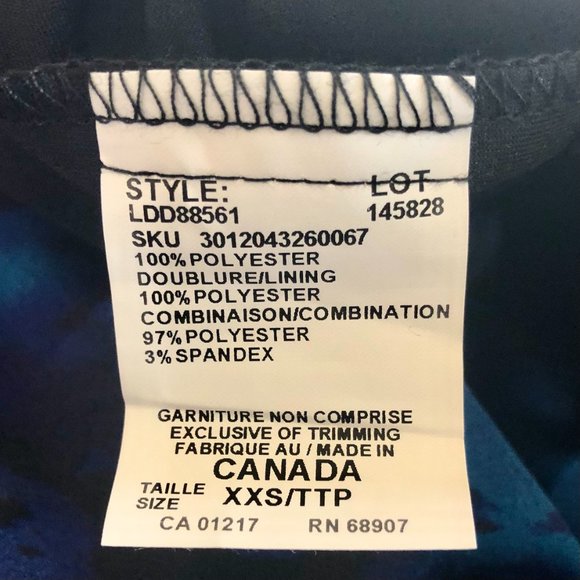 *NWT* Cobalt Draped-Front Floral-Print Sleeveless Dress - Made in Canada - XXS - Picture 15 of 16